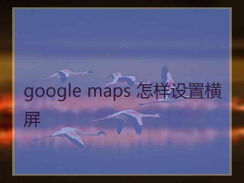 google maps 怎样设置横屏