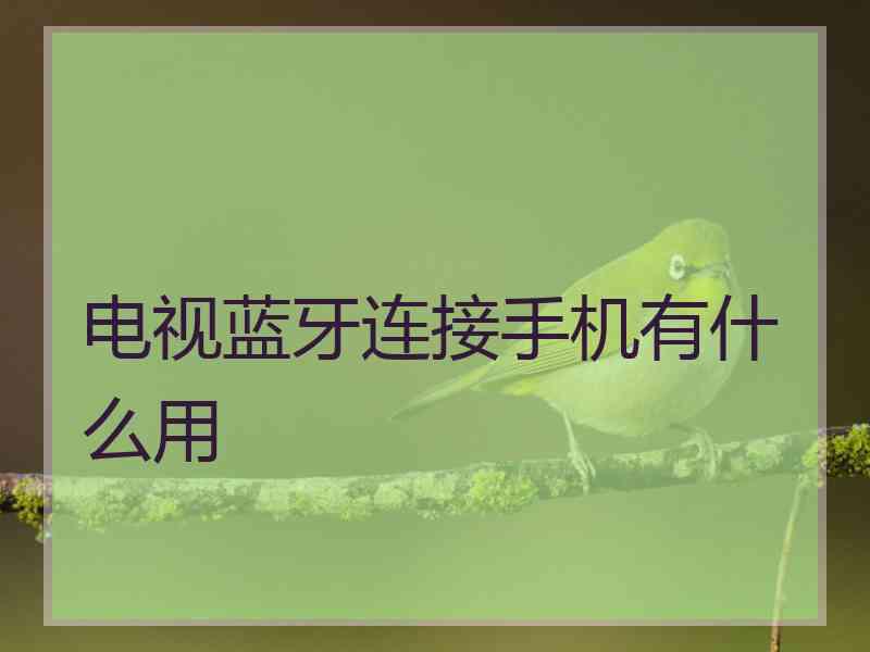 电视蓝牙连接手机有什么用