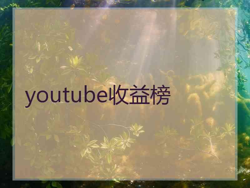 youtube收益榜