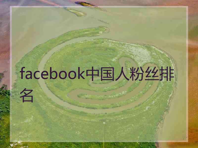 facebook中国人粉丝排名