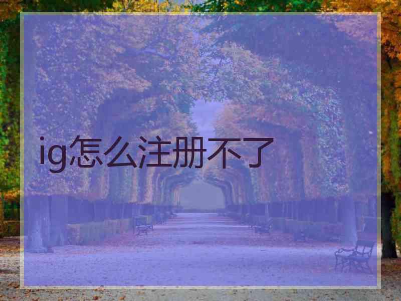 ig怎么注册不了