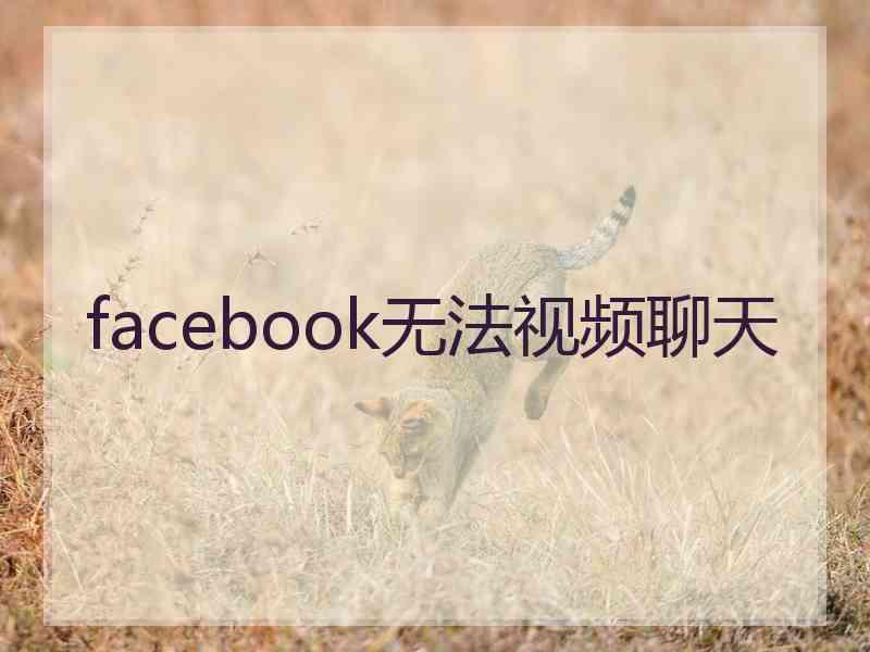 facebook无法视频聊天