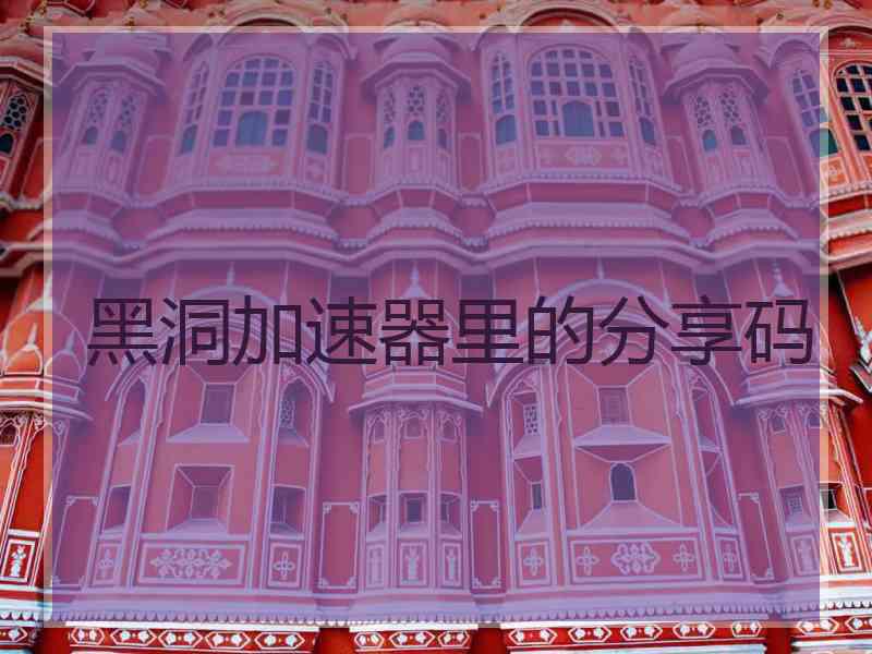 黑洞加速器里的分享码