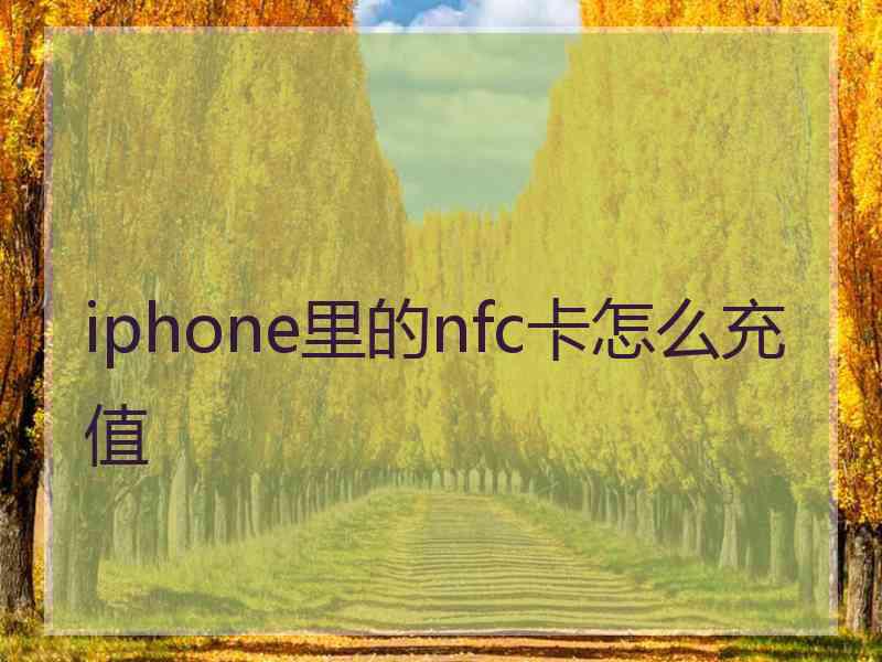 iphone里的nfc卡怎么充值
