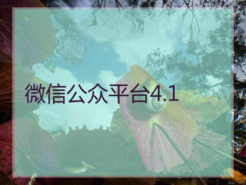 微信公众平台4.1