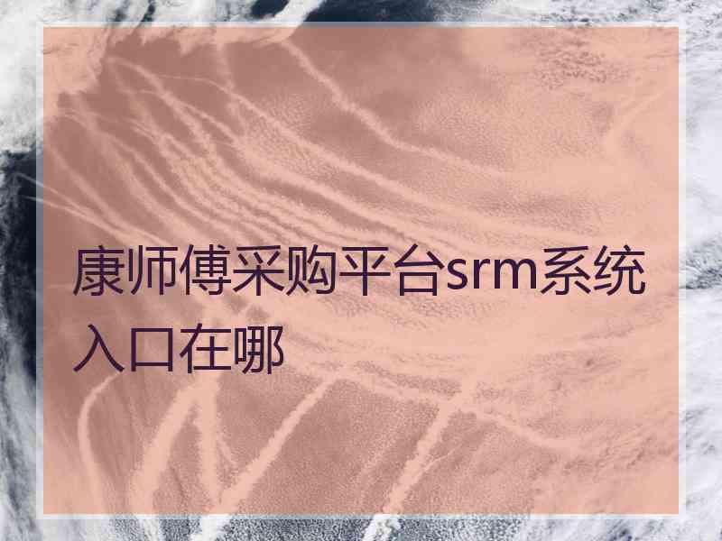 康师傅采购平台srm系统入口在哪