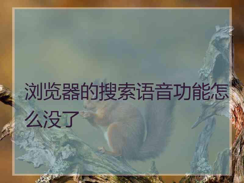 浏览器的搜索语音功能怎么没了