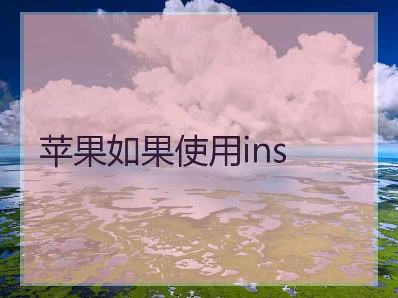 苹果如果使用ins