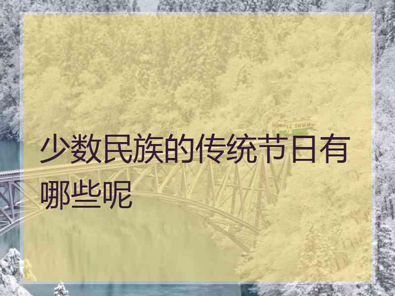 少数民族的传统节日有哪些呢