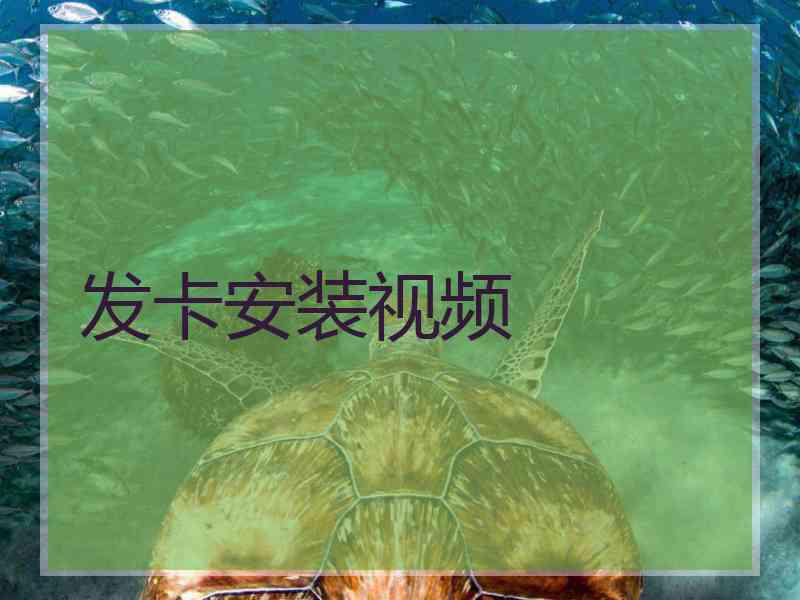 发卡安装视频