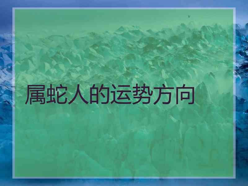 属蛇人的运势方向
