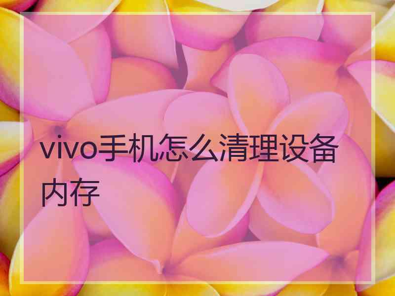 vivo手机怎么清理设备内存