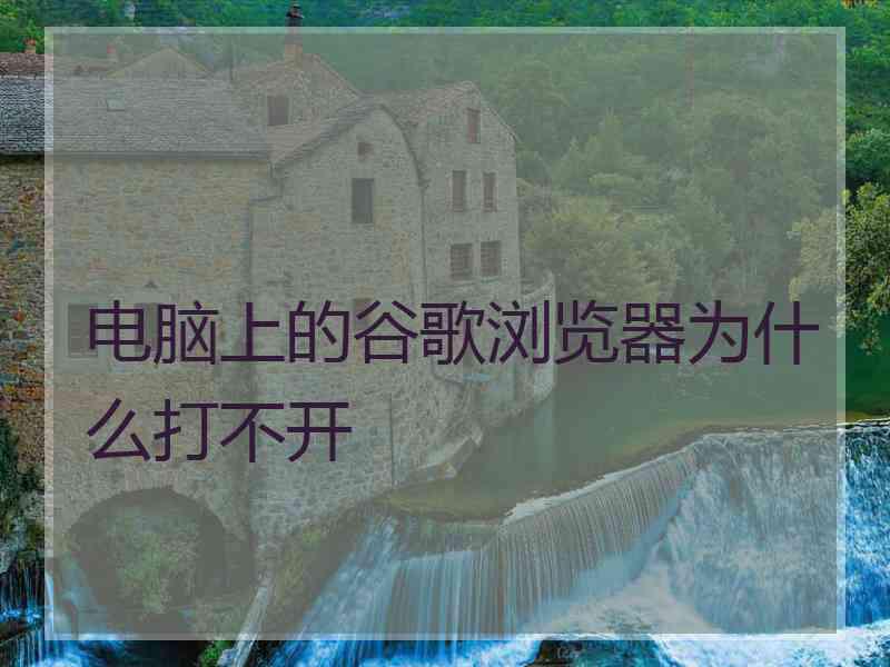 电脑上的谷歌浏览器为什么打不开
