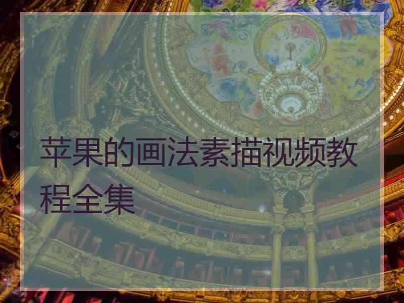苹果的画法素描视频教程全集