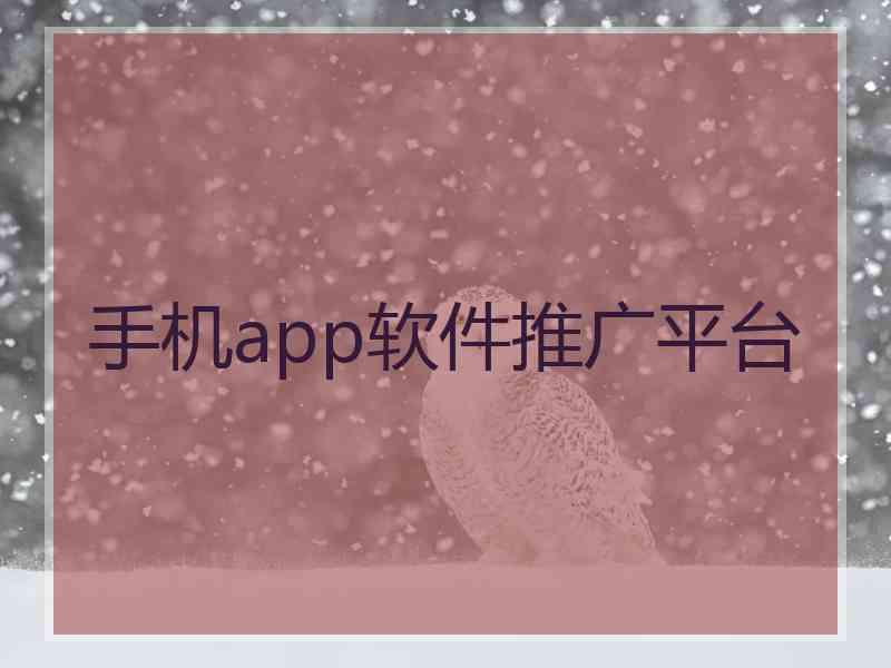 手机app软件推广平台