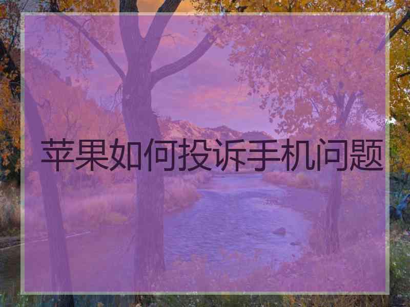 苹果如何投诉手机问题
