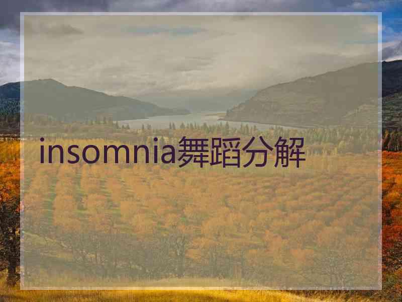 insomnia舞蹈分解