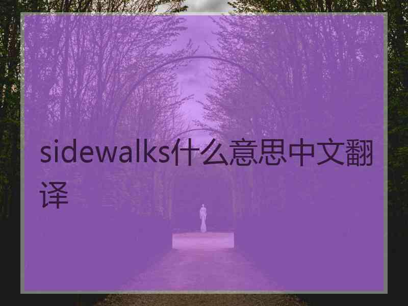 sidewalks什么意思中文翻译