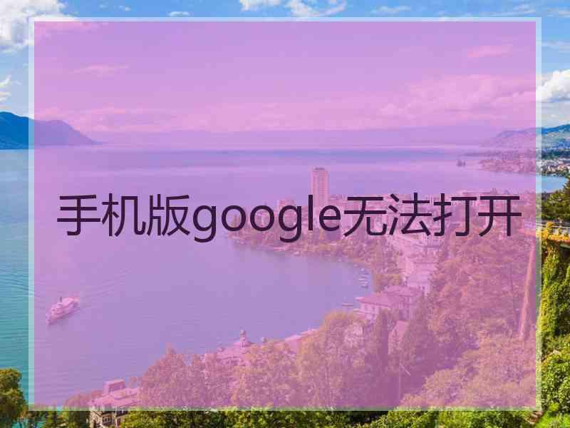 手机版google无法打开