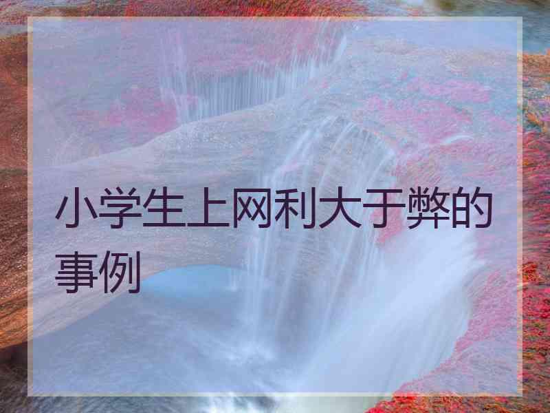 小学生上网利大于弊的事例