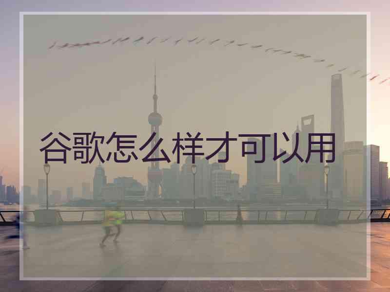 谷歌怎么样才可以用