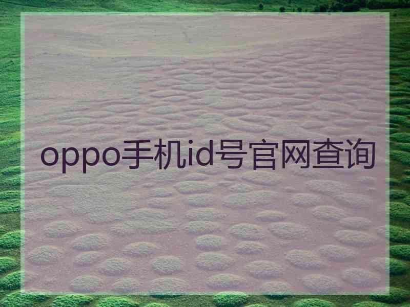 oppo手机id号官网查询