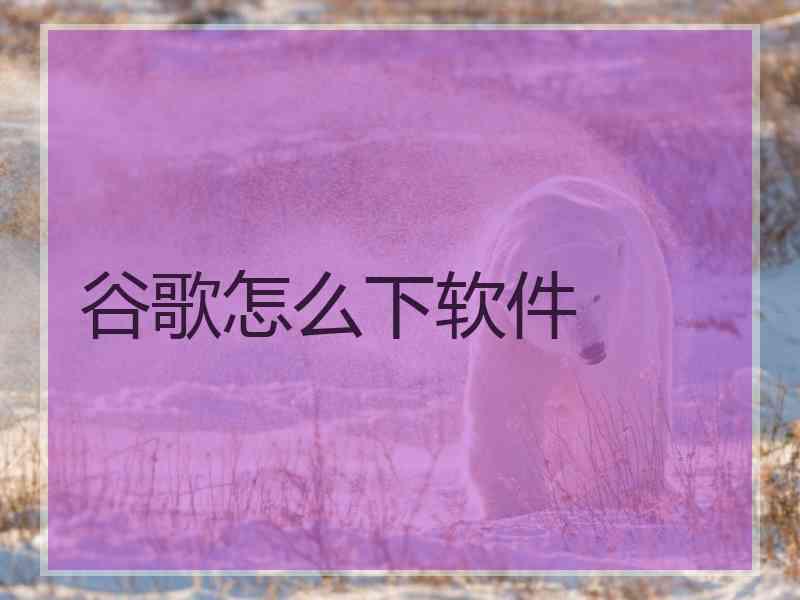 谷歌怎么下软件