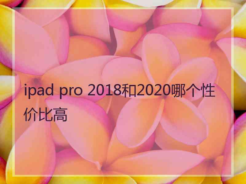 ipad pro 2018和2020哪个性价比高