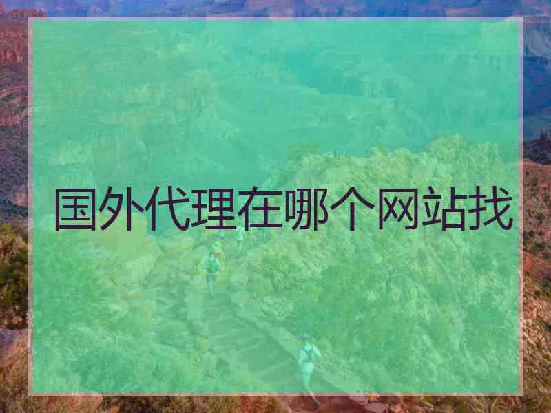 国外代理在哪个网站找