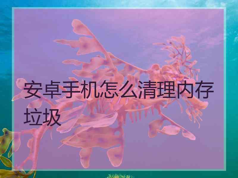 安卓手机怎么清理内存垃圾
