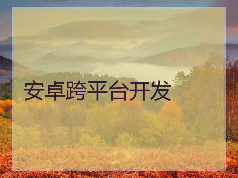 安卓跨平台开发