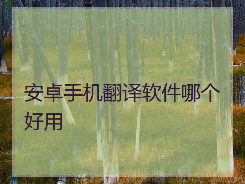 安卓手机翻译软件哪个好用