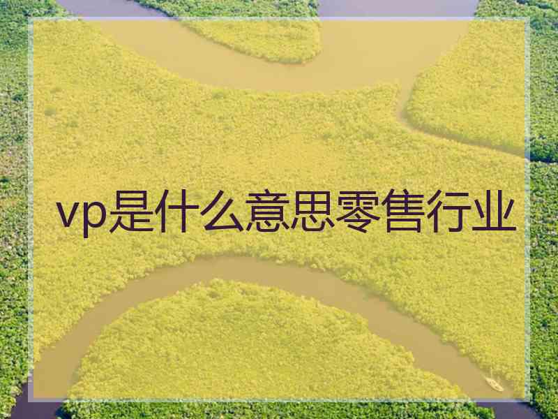 vp是什么意思零售行业