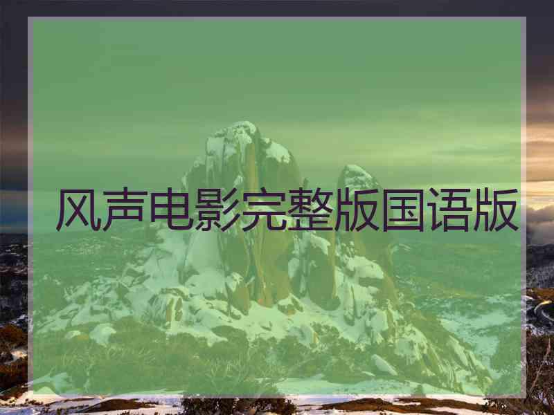 风声电影完整版国语版