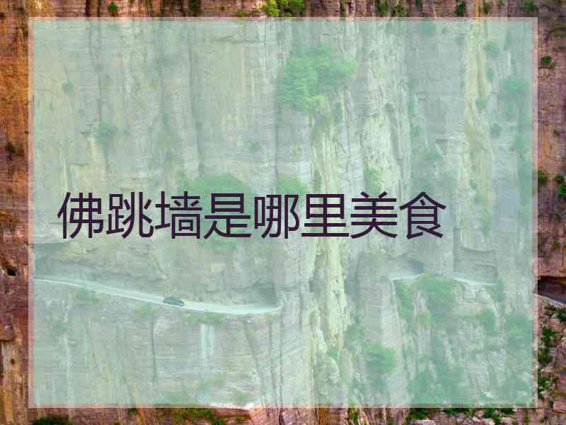 佛跳墙是哪里美食