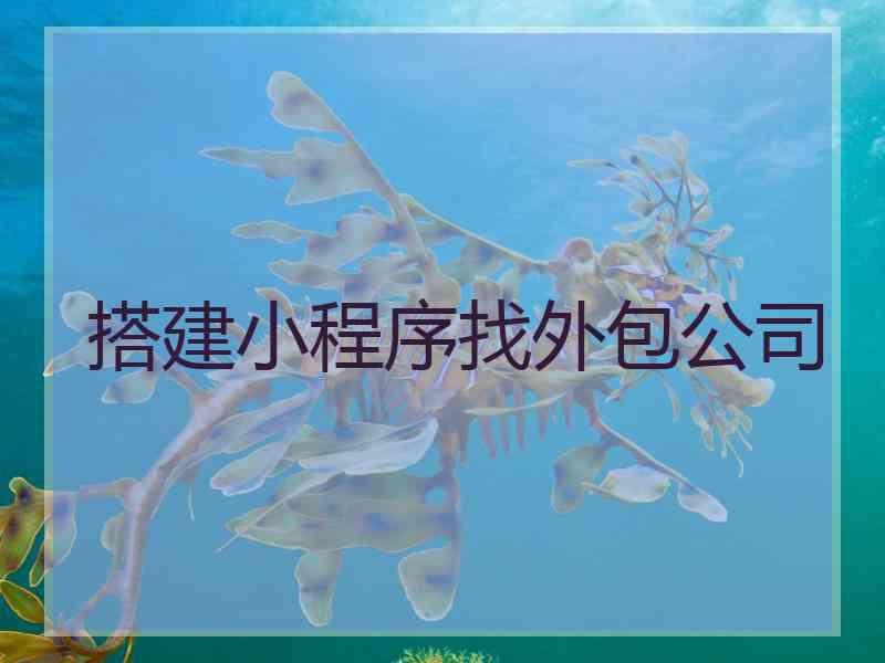 搭建小程序找外包公司