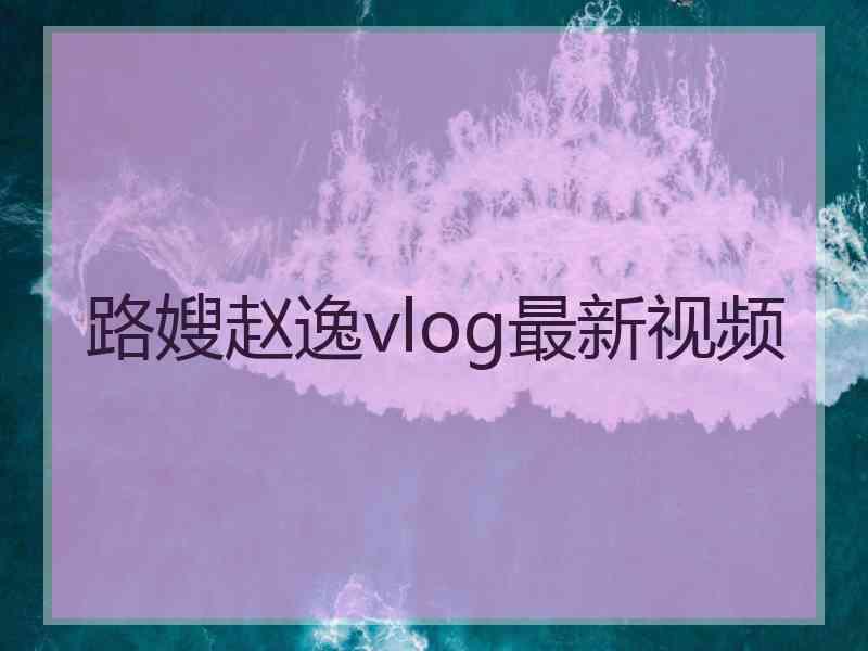 路嫂赵逸vlog最新视频