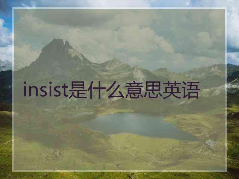 insist是什么意思英语