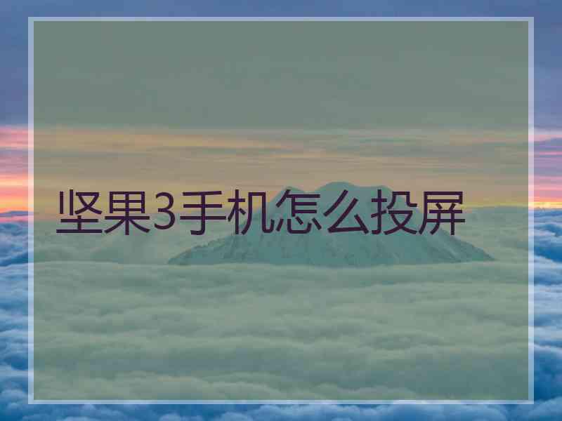 坚果3手机怎么投屏