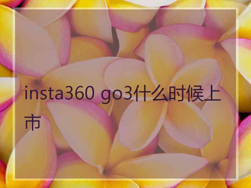 insta360 go3什么时候上市
