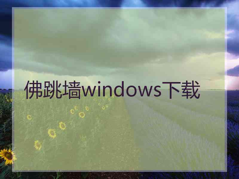 佛跳墙windows下载