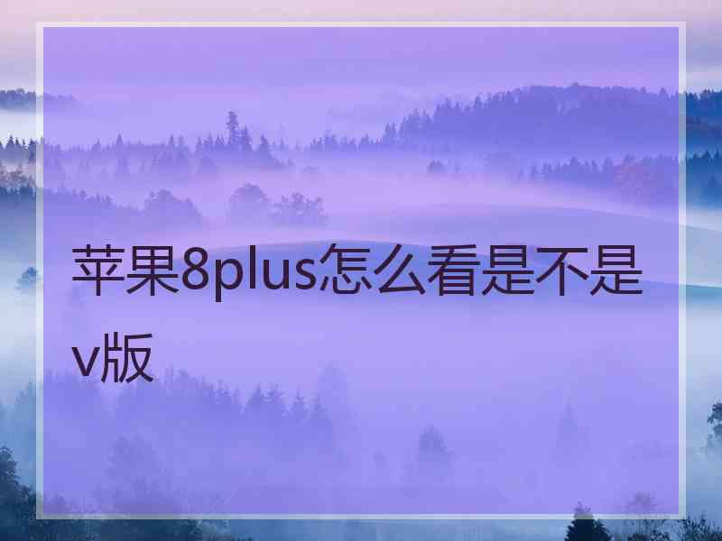 苹果8plus怎么看是不是v版