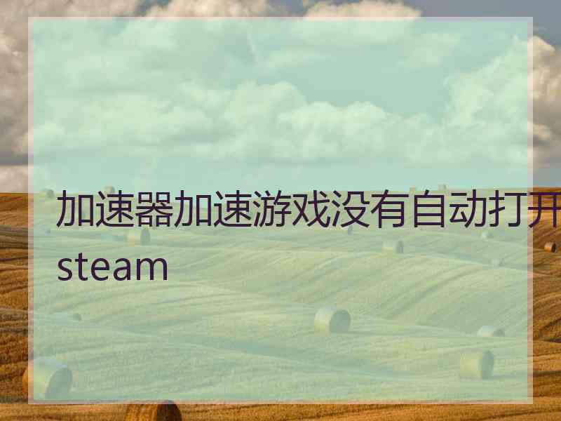 加速器加速游戏没有自动打开steam