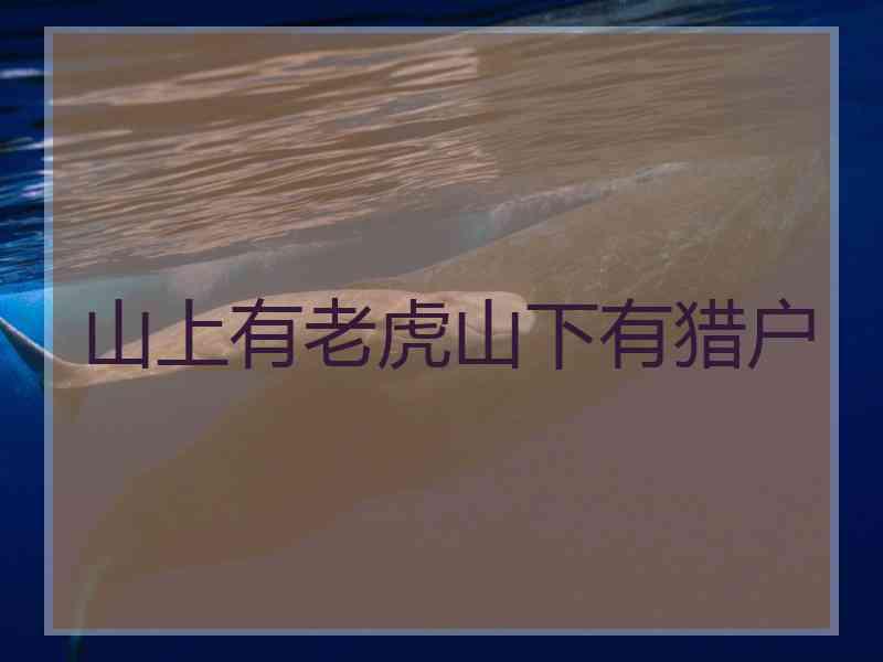 山上有老虎山下有猎户