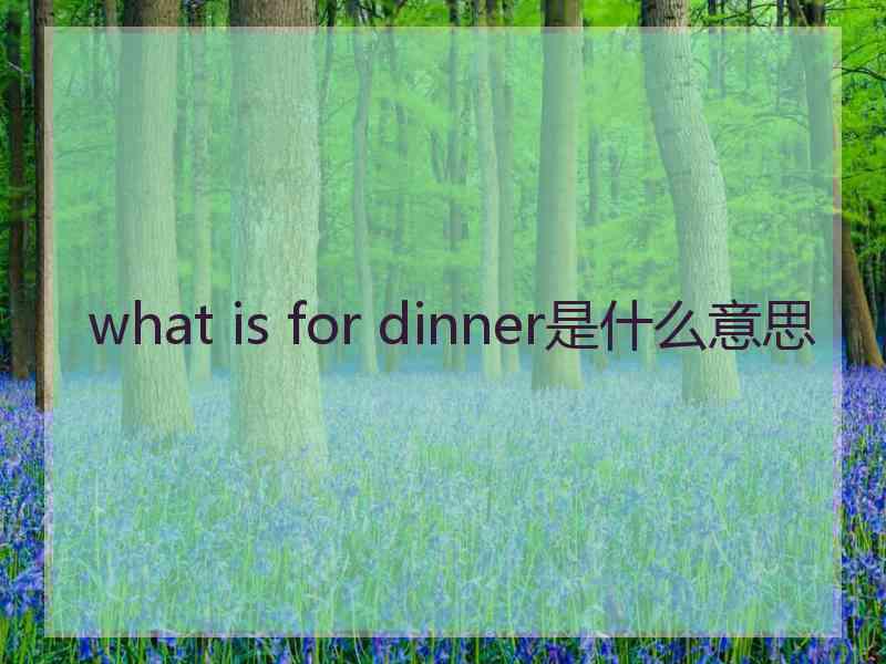 what is for dinner是什么意思