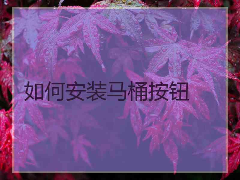 如何安装马桶按钮