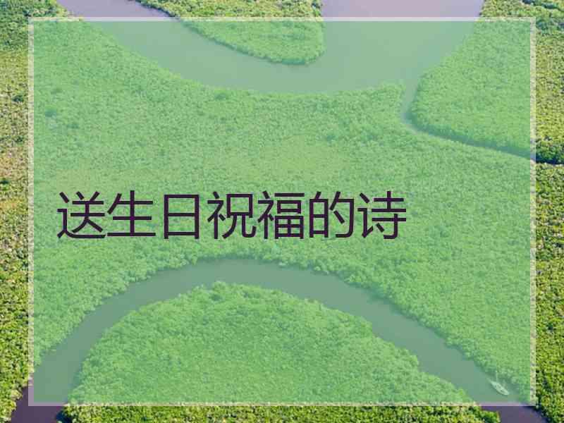 送生日祝福的诗