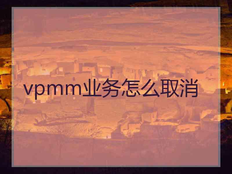 vpmm业务怎么取消