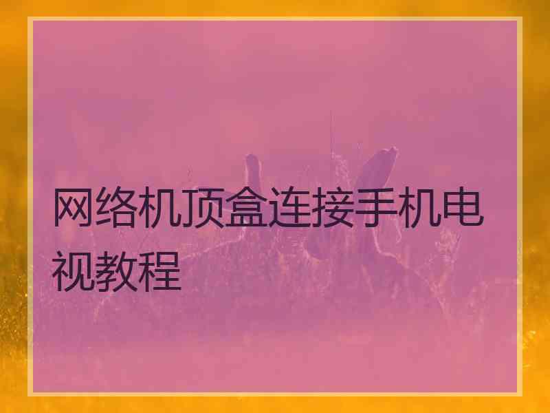 网络机顶盒连接手机电视教程