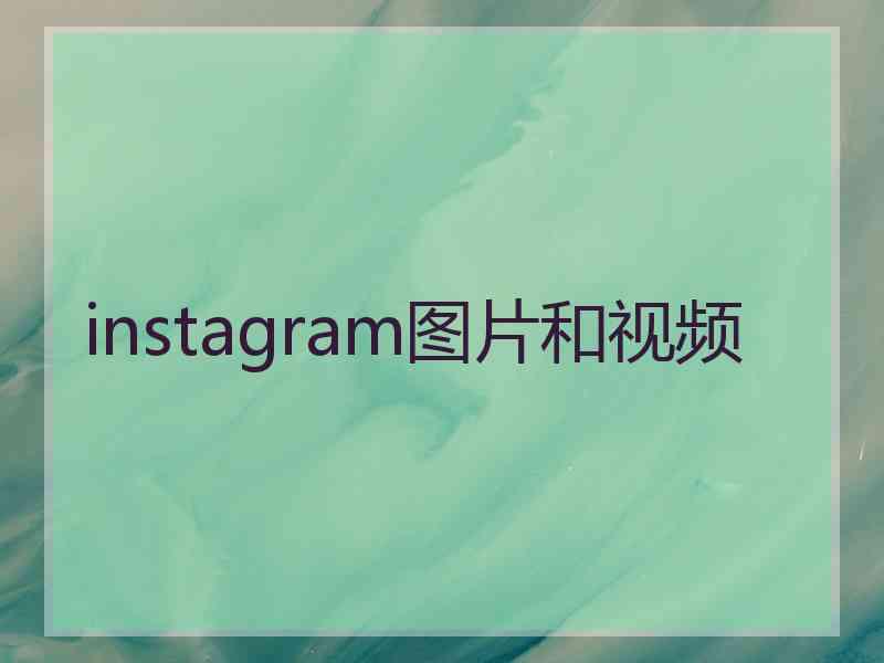 instagram图片和视频
